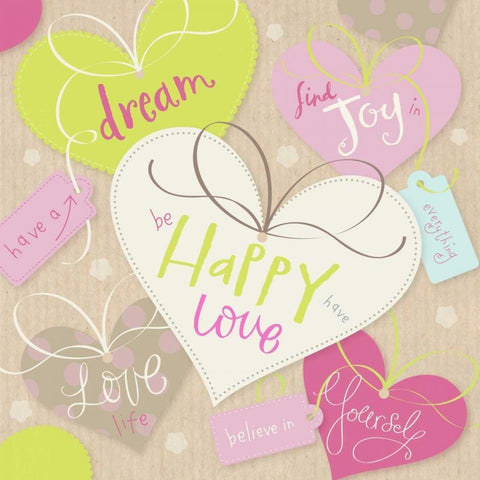 Happy Love White Modern Wood Framed Art Print with Double Matting by P.S. Art Studios