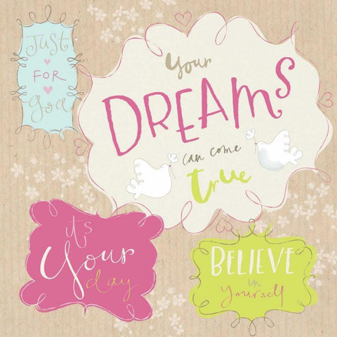 Your Dreams White Modern Wood Framed Art Print by P.S. Art Studios