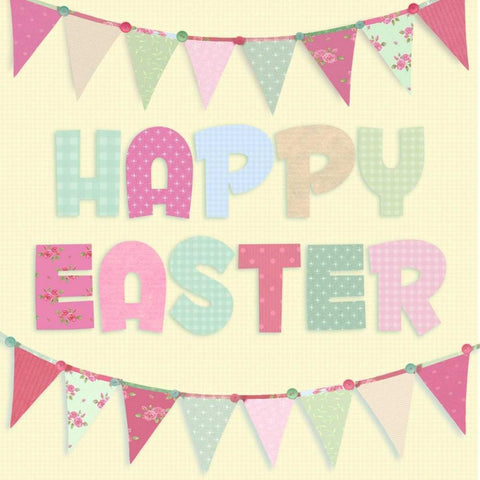 Happy Easter Black Ornate Wood Framed Art Print with Double Matting by P.S. Art Studios