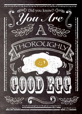 Good Egg White Modern Wood Framed Art Print with Double Matting by P.S. Art Studios