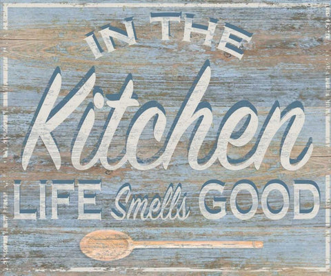 In the Kitchen Black Ornate Wood Framed Art Print with Double Matting by P.S. Art Studios