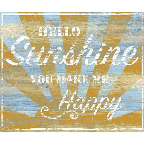 Hello Sunshine Black Modern Wood Framed Art Print with Double Matting by P.S. Art Studios