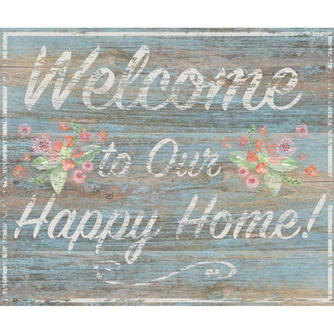 Happy Home Black Modern Wood Framed Art Print by P.S. Art Studios