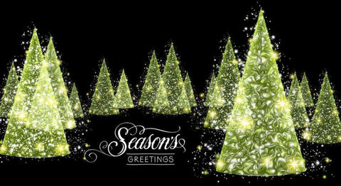 Seasons Greetings White Modern Wood Framed Art Print with Double Matting by P.S. Art Studios