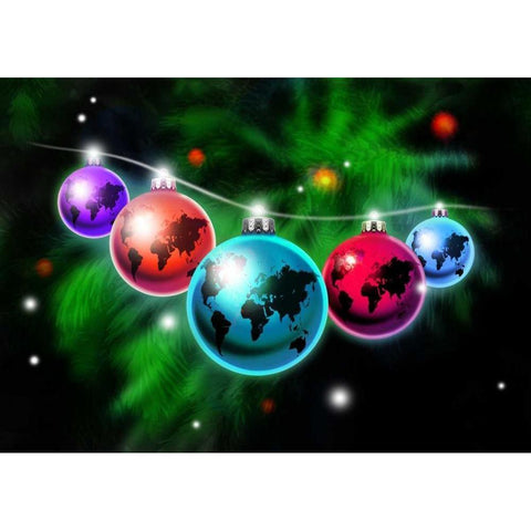 Christmas Around the World Gold Ornate Wood Framed Art Print with Double Matting by P.S. Art Studios