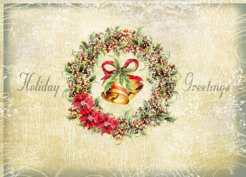 Holiday Greetings White Modern Wood Framed Art Print with Double Matting by P.S. Art Studios