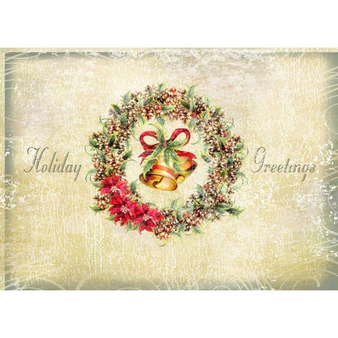 Holiday Greetings Black Modern Wood Framed Art Print with Double Matting by P.S. Art Studios