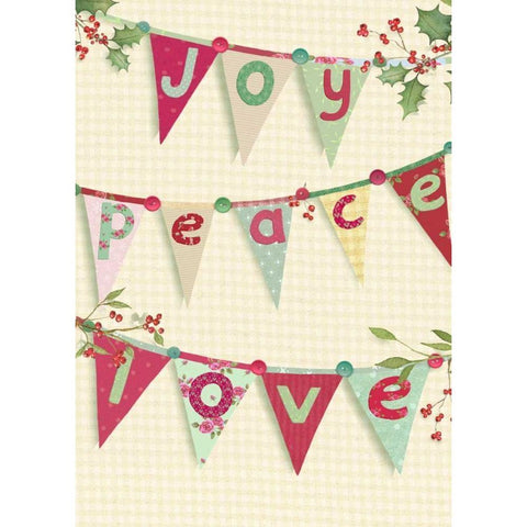 Joy, Peace, Love Gold Ornate Wood Framed Art Print with Double Matting by P.S. Art Studios