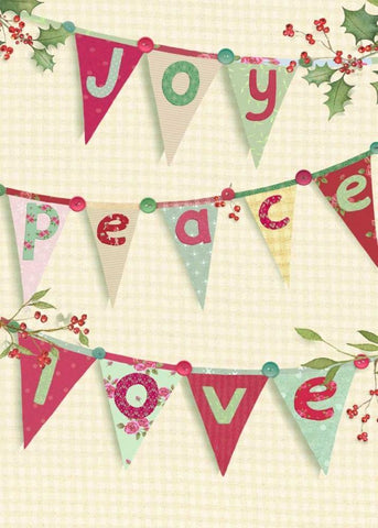 Joy, Peace, Love White Modern Wood Framed Art Print with Double Matting by P.S. Art Studios