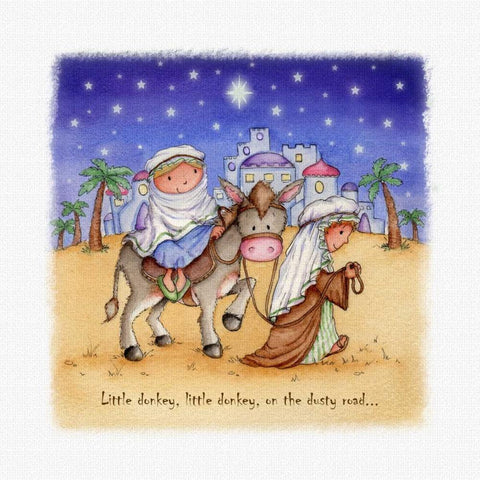 Little Donkey Gold Ornate Wood Framed Art Print with Double Matting by P.S. Art Studios