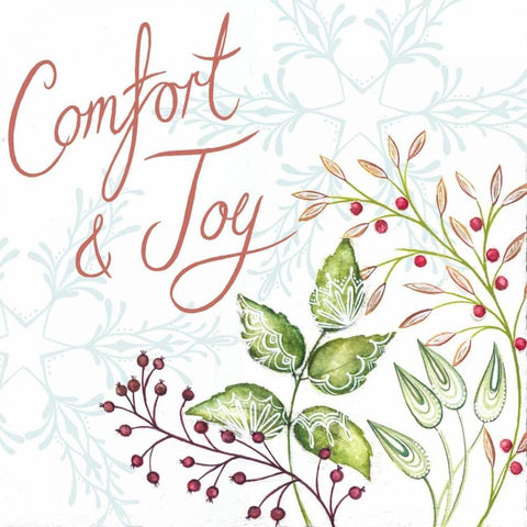 Comfort and Joy White Modern Wood Framed Art Print with Double Matting by P.S. Art Studios