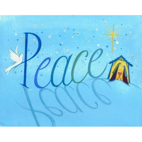 Peace White Modern Wood Framed Art Print by P.S. Art Studios