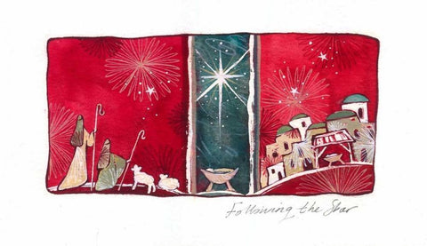 Following the Star Black Ornate Wood Framed Art Print with Double Matting by P.S. Art Studios