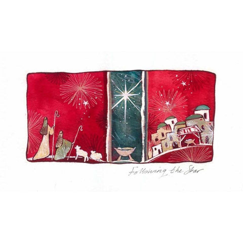 Following the Star Black Modern Wood Framed Art Print with Double Matting by P.S. Art Studios