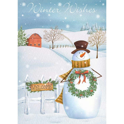 Winter Wishes Black Modern Wood Framed Art Print with Double Matting by P.S. Art Studios