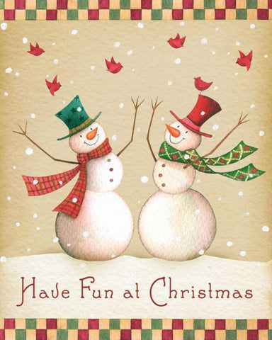 Have Fun at Christmas White Modern Wood Framed Art Print with Double Matting by P.S. Art Studios