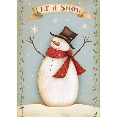 Let It Snow II Gold Ornate Wood Framed Art Print with Double Matting by P.S. Art Studios