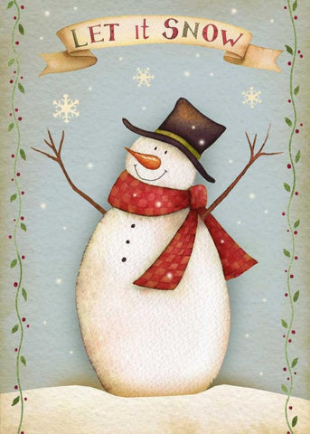 Let It Snow II Black Ornate Wood Framed Art Print with Double Matting by P.S. Art Studios