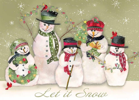 Let It Snow Black Ornate Wood Framed Art Print with Double Matting by P.S. Art Studios