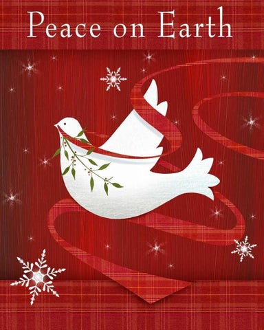 Peace on Earth White Modern Wood Framed Art Print with Double Matting by P.S. Art Studios