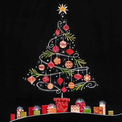 Christmas Tree White Modern Wood Framed Art Print by P.S. Art Studios