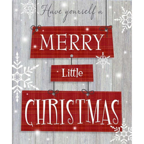 Merry Little Christmas Black Modern Wood Framed Art Print by P.S. Art Studios