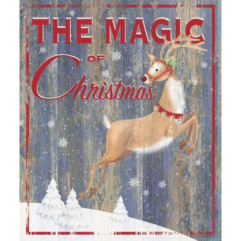 Magic of Christmas White Modern Wood Framed Art Print by P.S. Art Studios
