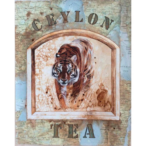 Ceylon Tea White Modern Wood Framed Art Print by P.S. Art Studios