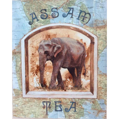 Assam Tea Black Modern Wood Framed Art Print with Double Matting by P.S. Art Studios