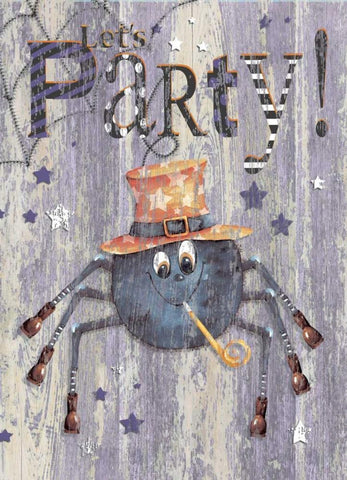 Party Spider Black Ornate Wood Framed Art Print with Double Matting by P.S. Art Studios
