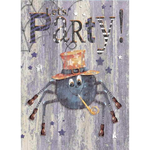 Party Spider Gold Ornate Wood Framed Art Print with Double Matting by P.S. Art Studios