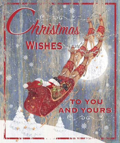 Christmas Wishes Black Ornate Wood Framed Art Print with Double Matting by P.S. Art Studios