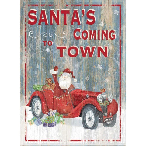 Santas Coming to Town White Modern Wood Framed Art Print by P.S. Art Studios