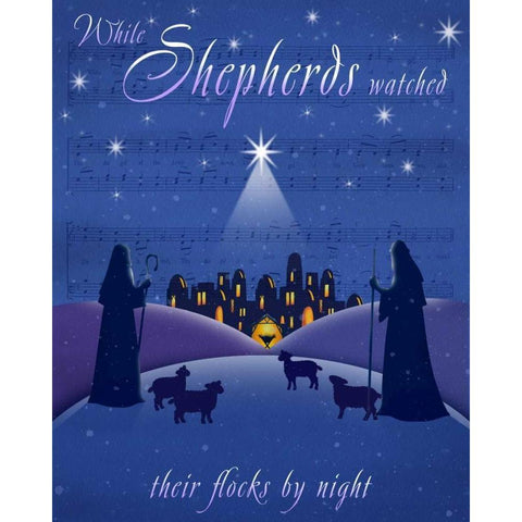 Shepherds White Modern Wood Framed Art Print by P.S. Art Studios