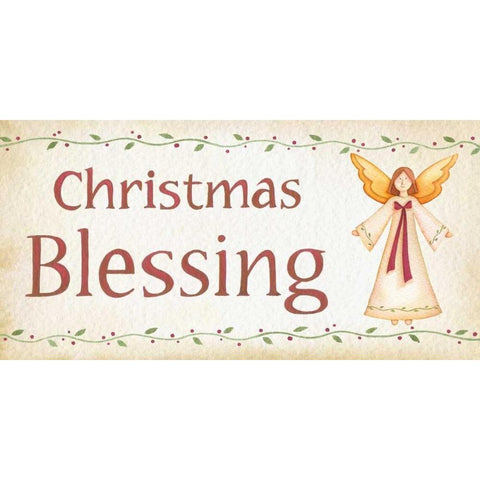 Christmas Blessing Gold Ornate Wood Framed Art Print with Double Matting by P.S. Art Studios
