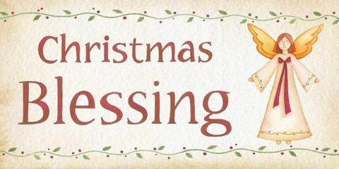 Christmas Blessing Black Ornate Wood Framed Art Print with Double Matting by P.S. Art Studios