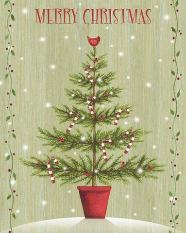 Merry Christmas Black Ornate Wood Framed Art Print with Double Matting by P.S. Art Studios