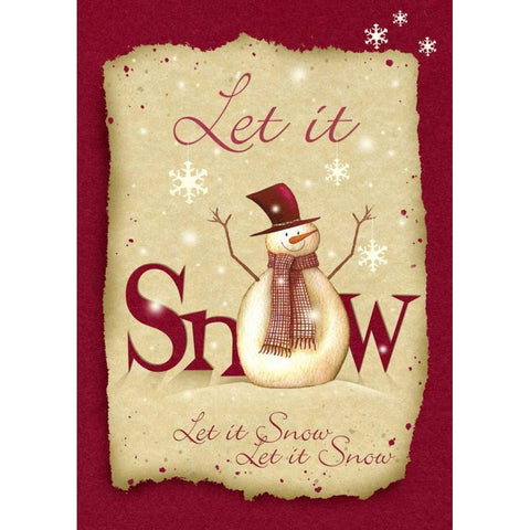 Let It Snow White Modern Wood Framed Art Print by P.S. Art Studios
