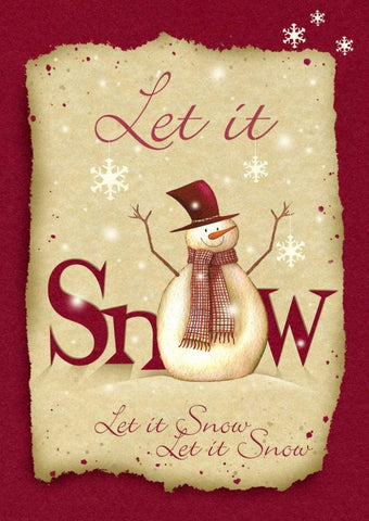 Let It Snow White Modern Wood Framed Art Print with Double Matting by P.S. Art Studios