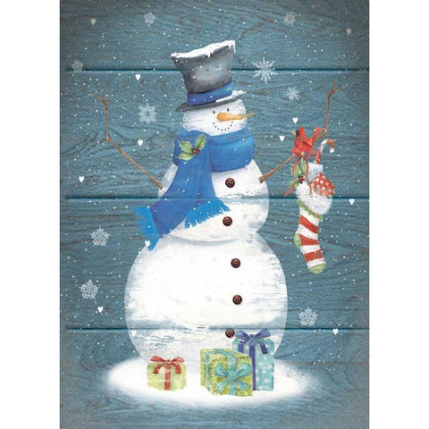 Snowman Presents Black Modern Wood Framed Art Print by P.S. Art Studios