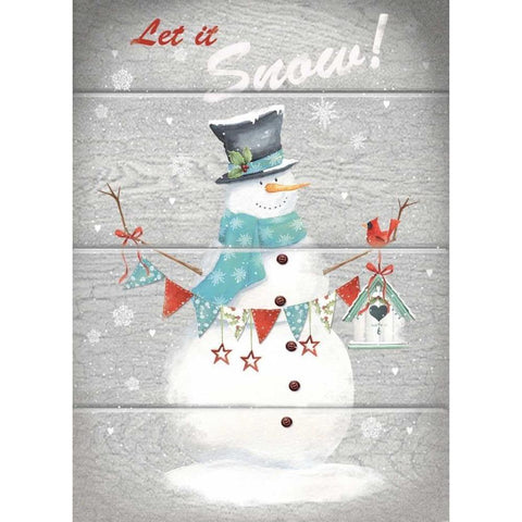 Let It Snow Black Modern Wood Framed Art Print with Double Matting by P.S. Art Studios