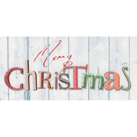 Merry Christmas White Modern Wood Framed Art Print by P.S. Art Studios