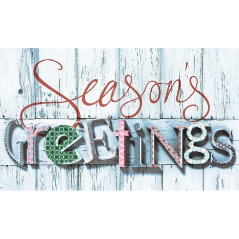 Seasons Greetings Black Modern Wood Framed Art Print by P.S. Art Studios