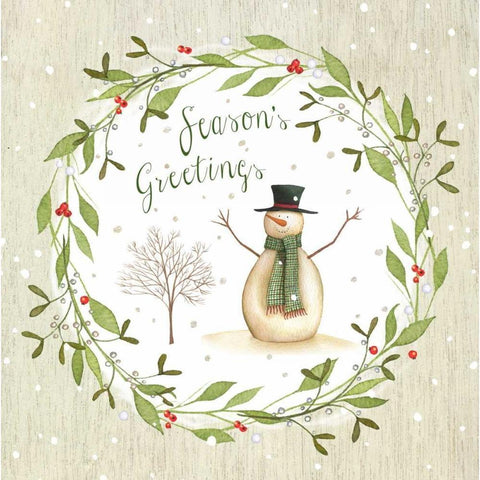Seasons Greetings Black Modern Wood Framed Art Print by P.S. Art Studios