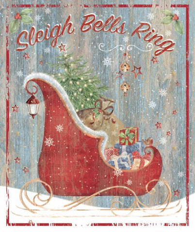 Sleigh Bells Black Ornate Wood Framed Art Print with Double Matting by P.S. Art Studios