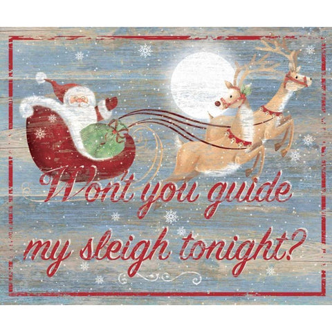 Guide My Sleigh Black Modern Wood Framed Art Print by P.S. Art Studios