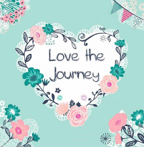 Love the Journey White Modern Wood Framed Art Print with Double Matting by P.S. Art Studios