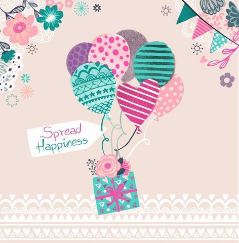 Spread Happiness Black Ornate Wood Framed Art Print with Double Matting by P.S. Art Studios