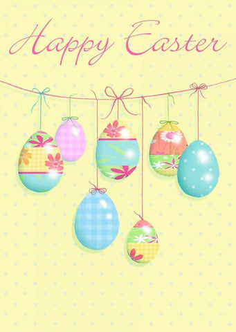 Happy Easter White Modern Wood Framed Art Print with Double Matting by P.S. Art Studios