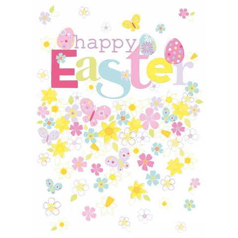 Happy Easter Black Modern Wood Framed Art Print by P.S. Art Studios